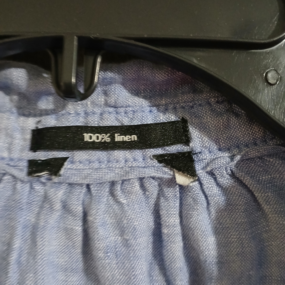 Women's Linen Button-Up Tops - Pink, Blue, and Coral Rolled Up Sleeves - Picture 7 of 14